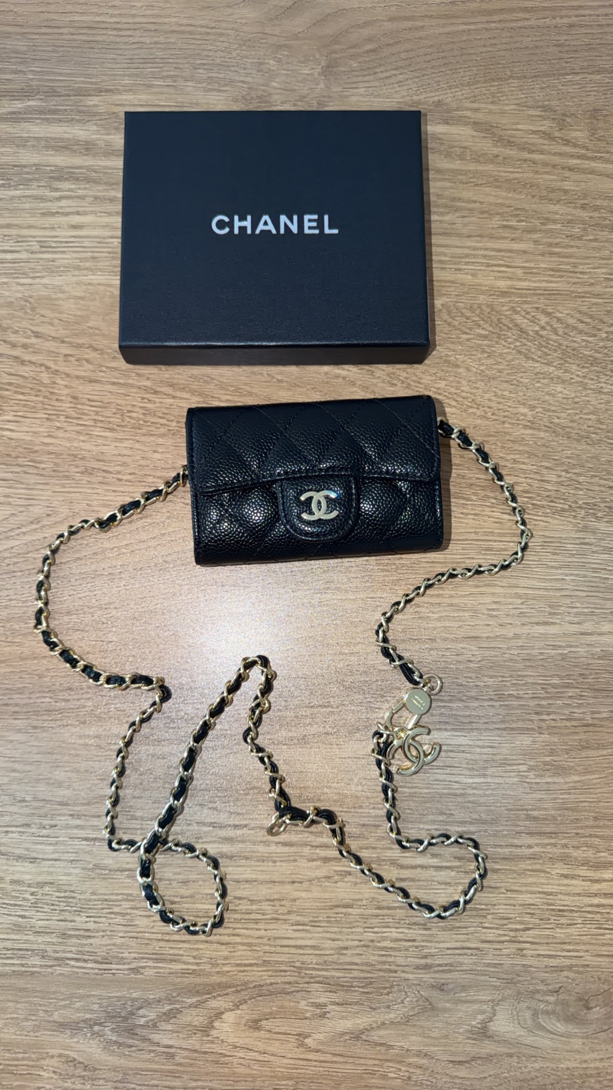 Mini Sac Chacha Noir Chaîne Or