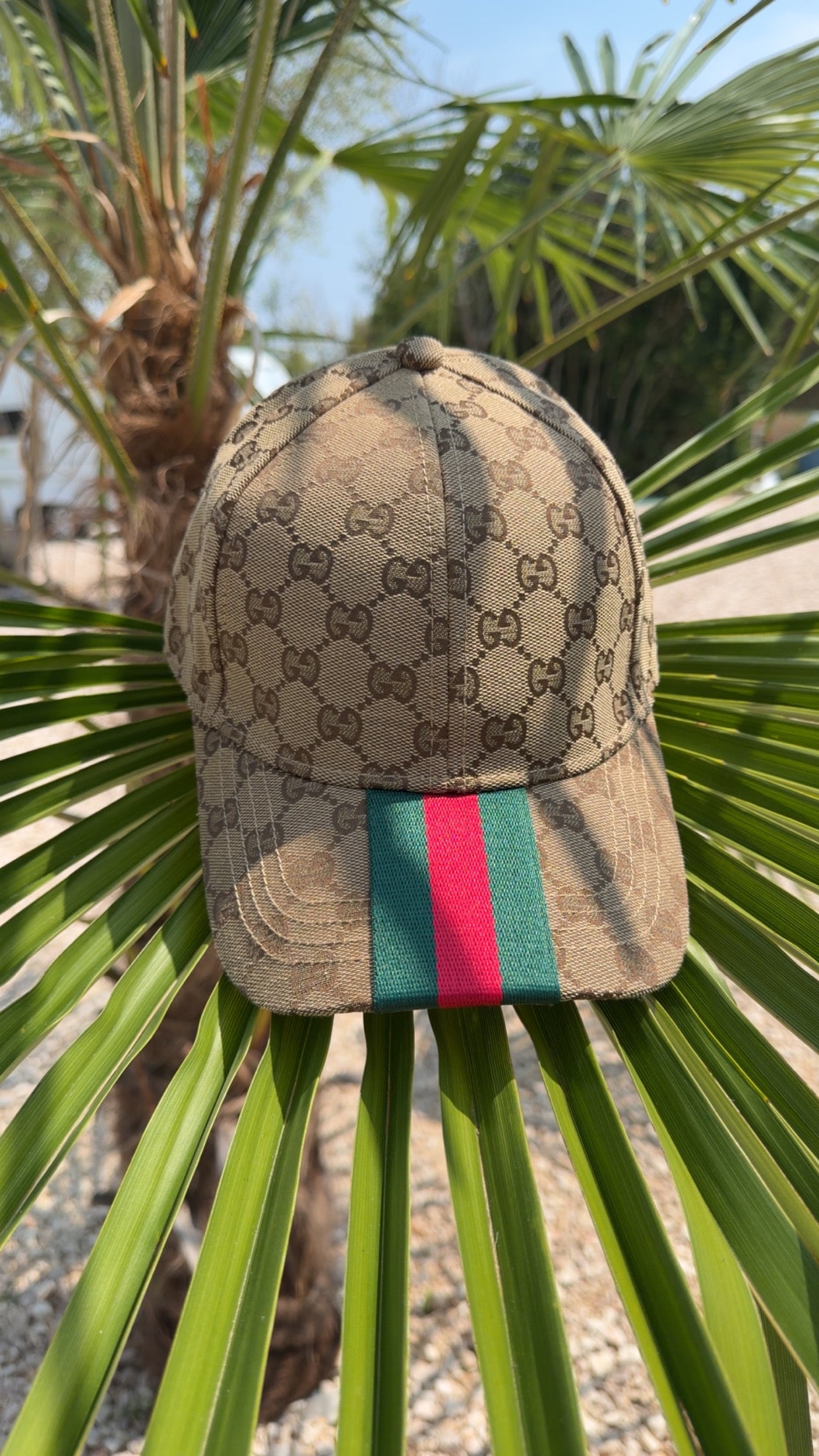 Casquette Gucci Beige Bande Couleur