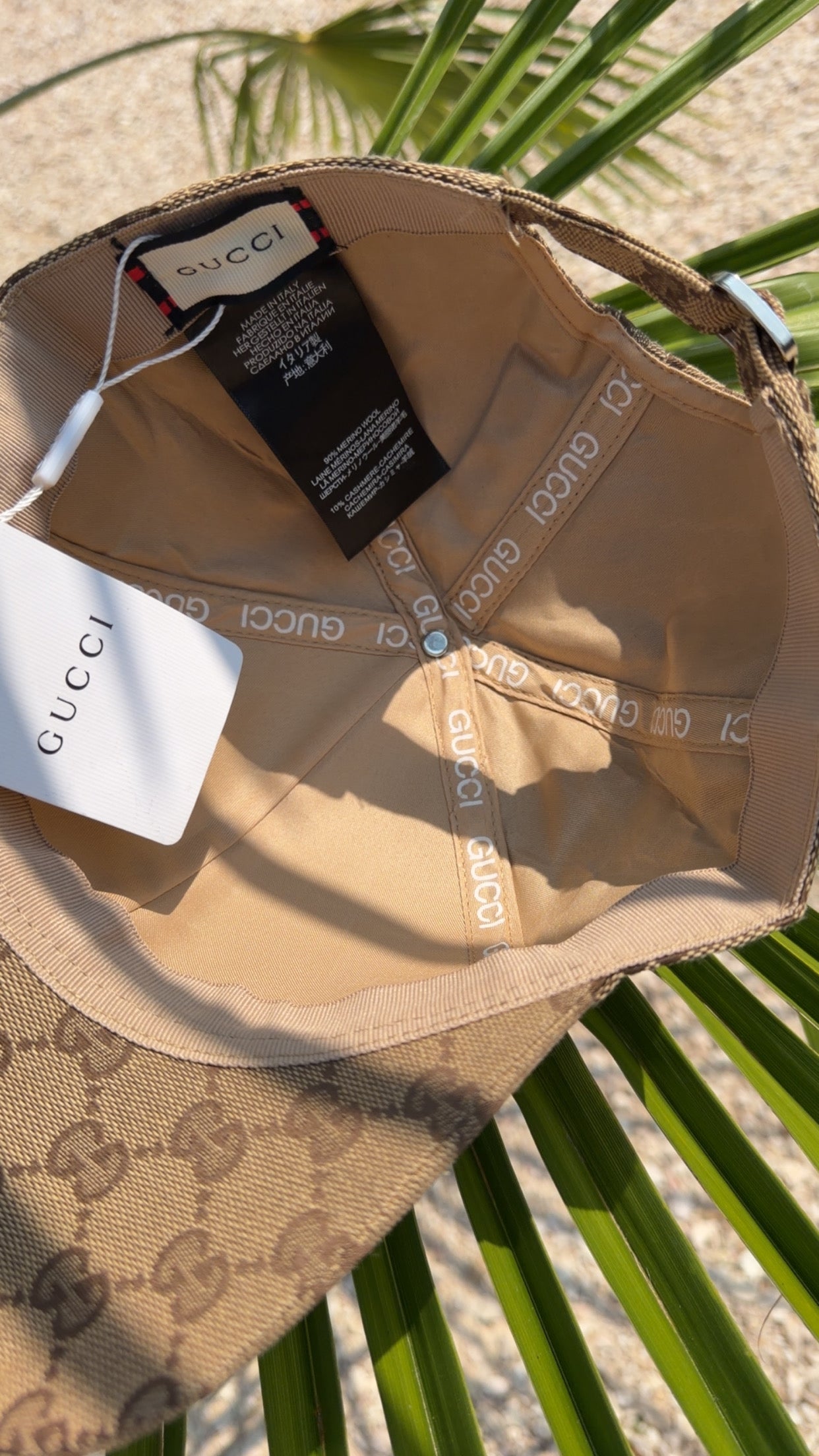 Casquette Gucci Beige Bande Couleur